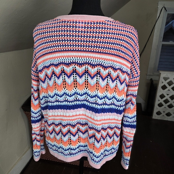 Lilly Pulitzer Samora Multicolor Chevron Knit Sweater Size M - Picture 6 of 13